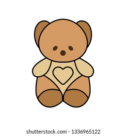 Teddy Bear icon flat - Illustration isolated vector sign