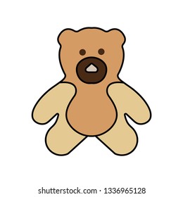 Teddy Bear icon flat - Illustration isolated vector sign