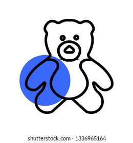 Teddy Bear icon flat - Illustration isolated vector sign