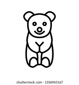 Teddy Bear icon flat - Illustration isolated vector sign