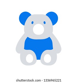 Teddy Bear icon flat - Illustration isolated vector sign