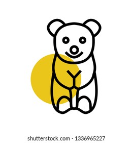 Teddy Bear icon flat - Illustration isolated vector sign