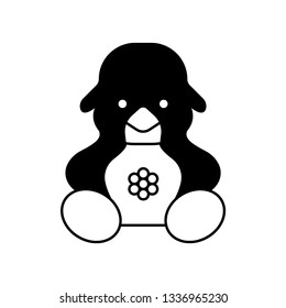 Teddy Bear icon flat - Illustration isolated vector sign