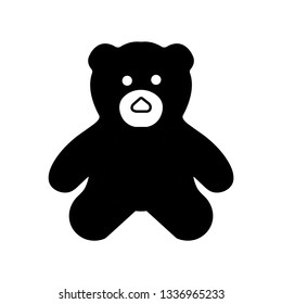 Teddy Bear icon flat - Illustration isolated vector sign