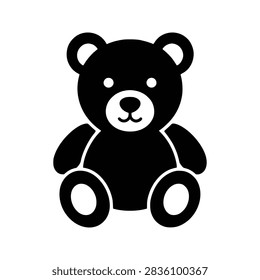 Teddy bear icon flat outline in black
