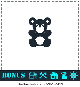Teddy Bear icon flat. Simple vector symbol and bonus icon