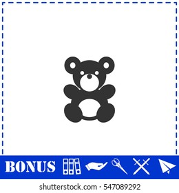 Teddy Bear icon flat. Simple vector symbol and bonus icon