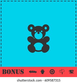 Teddy Bear icon flat. Simple vector symbol and bonus icon