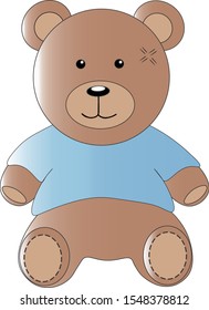 Teddy bear icon. Flat style teddy bear icon vector for web design isolated on white background