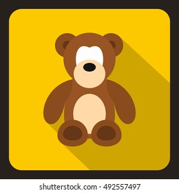 Teddy bear icon in flat style on a white background vector illustration