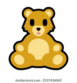 Icono de oso de peluche. Ilustración de estilo de Vector plano de oso de peluche sobre fondo blanco.