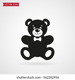 Teddy bear icon isolated on white background. Baby toy. Vector illustration