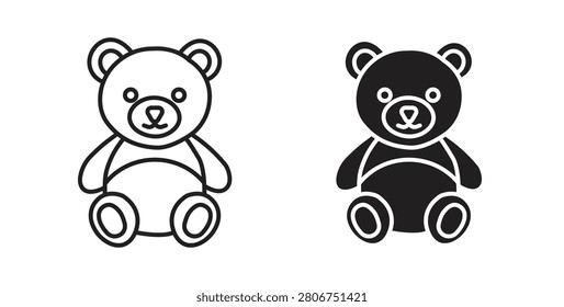Teddy bear icon line and filled style suitable for web and mobile application