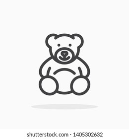 Teddy Bear Icon In Line Style. For Your Design, Logo. Vector Illustration. Editable Stroke.