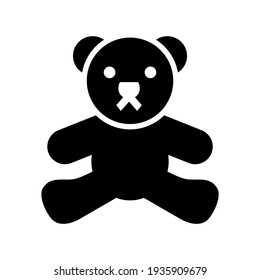 icono de oso de peluche o logotipo símbolo de signo aislado ilustración vectorial - iconos vectoriales de estilo negro de alta calidad
