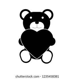 Teddy bear icon, logo on white background