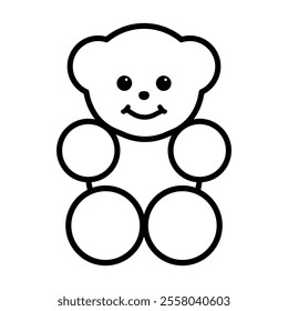 Teddy bear icon logo outline illustration