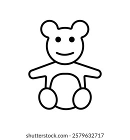 Teddy bear icon logo sign set vector outline