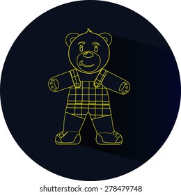 teddy bear icon with long shadow,eps 10