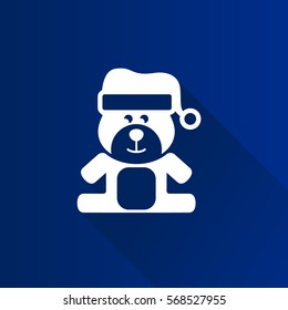 Teddy bear icon in Metro user interface color style. Christmas celebration gift