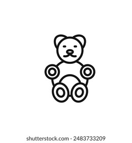 Teddy bear icon outline collection in black