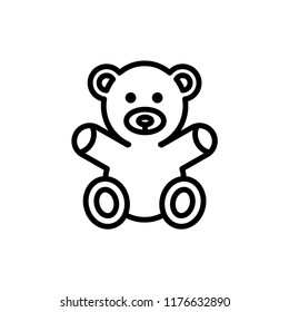 Teddy Bear Icon Outline Vector