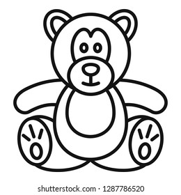 Teddy bear icon. Outline teddy bear vector icon for web design isolated on white background