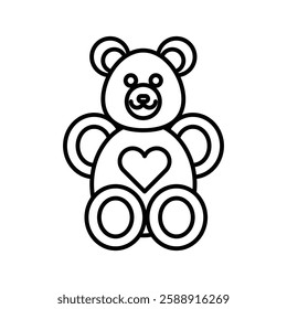 Teddy bear icon Outline vector symbol sign