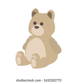 teddy bear icon over white background, vector illustration