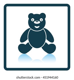 Teddy bear icon. Shadow reflection design. Vector illustration.
