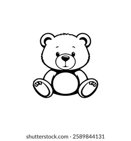 Teddy bear icon silhouette vector illustration on white background