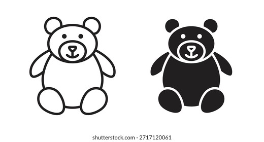 Diseños de Vector de silueta de icono de oso de peluche. Trazos editables