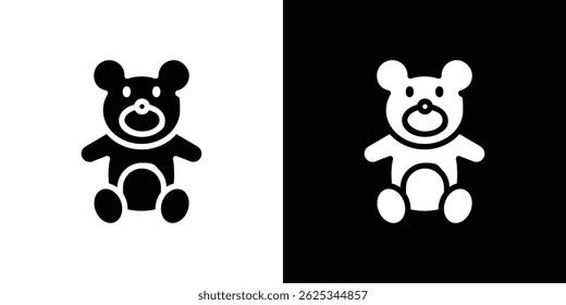 Teddy bear icon simple line vector. Symbol, logo.