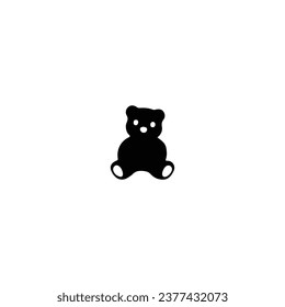 Teddy bear icon. Simple style souvenir shop big sale poster background symbol. Teddy bear brand logo design element. Teddy bear t-shirt printing. Vector for sticker.