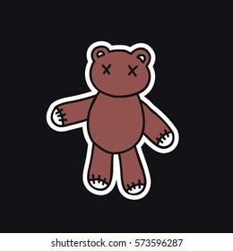 teddy bear icon, sticker. vector illustration