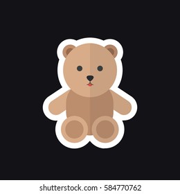 teddy bear icon, sticker. vector illustration