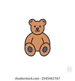 Icono de oso de peluche. Signo del símbolo del oso de peluche para el concepto móvil y el Diseño web. Icono de Vector, Ilustración de logotipo, Vector