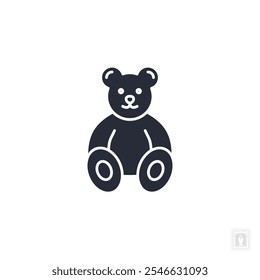 Icono de oso de peluche. Signo del símbolo del oso de peluche para el concepto móvil y el Diseño web. Icono de Vector, Ilustración de logotipo, Vector