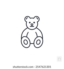 Icono de oso de peluche. Signo del símbolo del oso de peluche para el concepto móvil y el Diseño web. Icono de Vector, Ilustración de logotipo, Vector