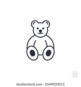 Icono de oso de peluche. Signo del símbolo del oso de peluche para el concepto móvil y el Diseño web. Icono de Vector, Ilustración de logotipo, Vector