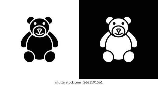 Símbolo del icono del oso de peluche. Diseño simple y plano para Web y App móvil