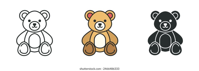 Teddy Bear Icon symbol vector illustration isolated on white background