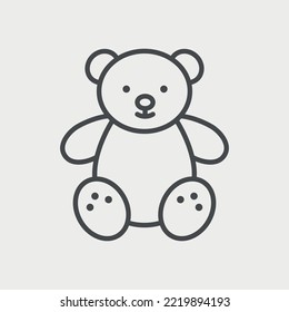 Teddy bear icon template. Editable stroke. Vector illustration