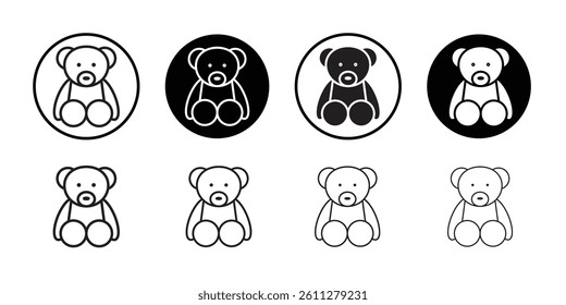 Teddy bear icon Thin line art collection