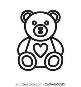 Teddy bear icon Thin line illustration