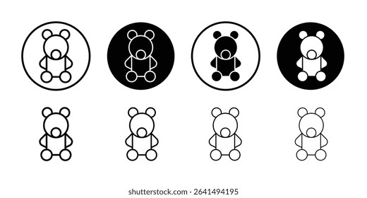 Teddy bear icon Thin line illustration set vector