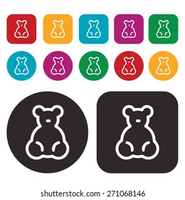 Teddy bear icon. Toy icon