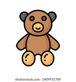 Teddy bear icon in trendy design style, cute teddy bear vector for kids playing