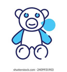 Icono de oso de peluche en estilo de diseño moderno, vector lindo de oso de peluche para niños jugando
