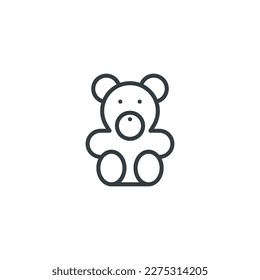 Icono de oso de peluche, ilustración vectorial